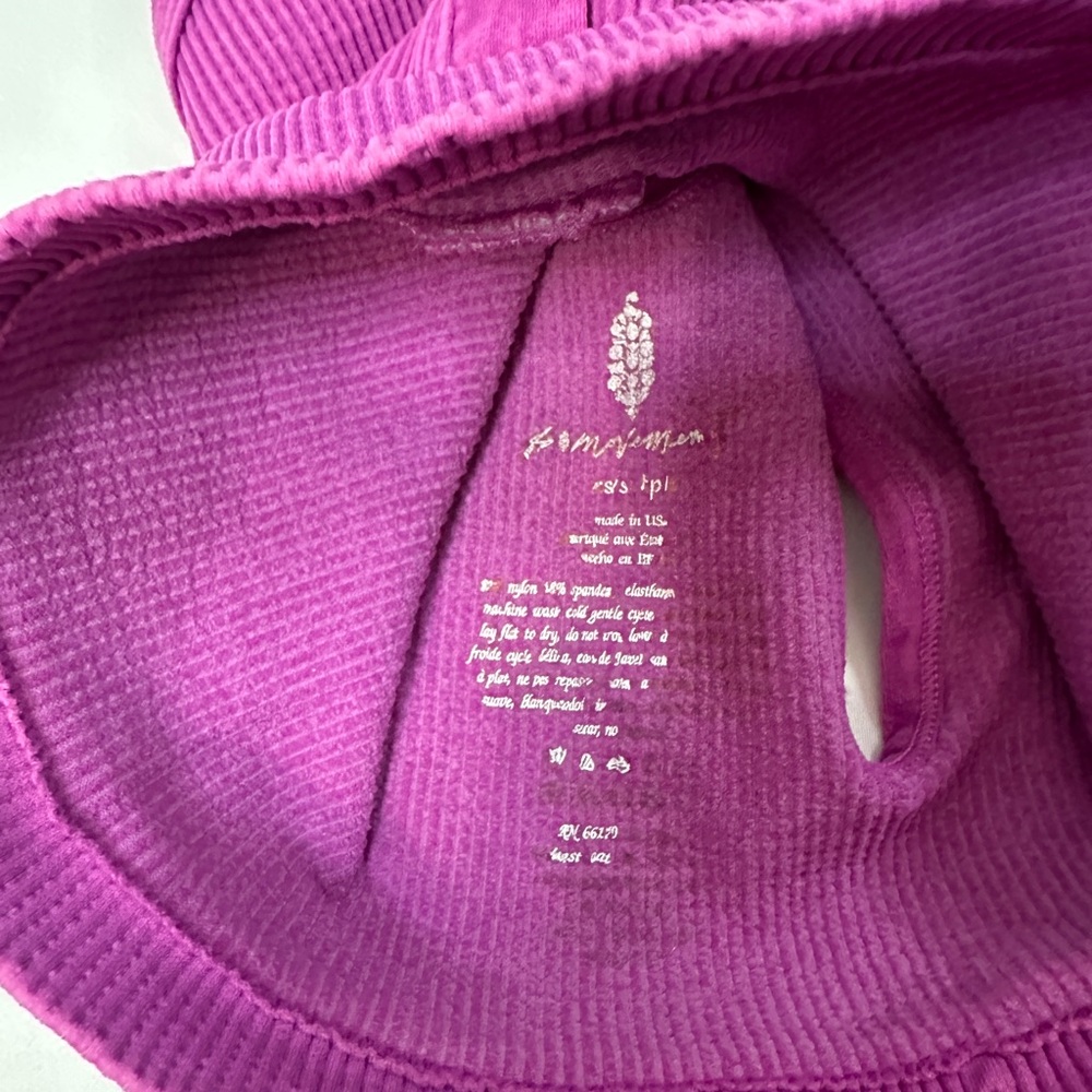 Free People Movement Free Throw Henley Crop Tank - Magenta - XS/S - Picture 5 of 8
